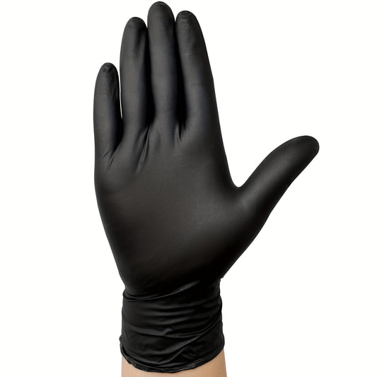100pcs Hand Touch Black Nitrile Disposable Gloves